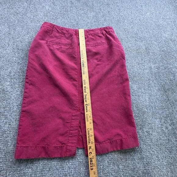 Lauren Ralph Lauren Skirt Womens 8 Burgundy Pockets Pencil Back Slit Academia - Picture 9 of 12